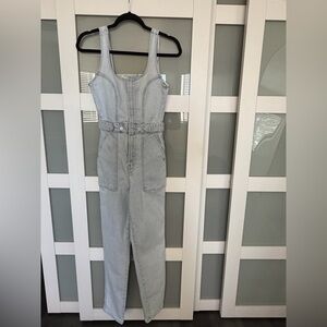 Good American Light Gray Women's Denim Overalls